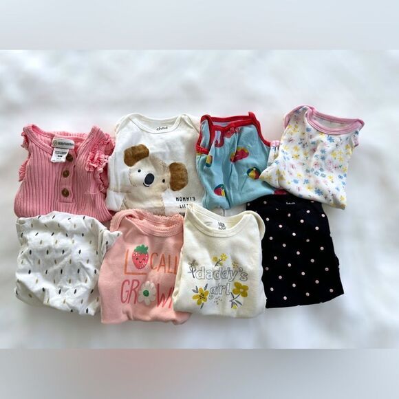 Baby Bundle Set of baby Girl 3-6 and 3-9 month one-piece. Mixed brands - Picture 1 of 11